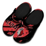 Portland Trail Blazers Clogs – Customized Circuit Geometry Red Black 1