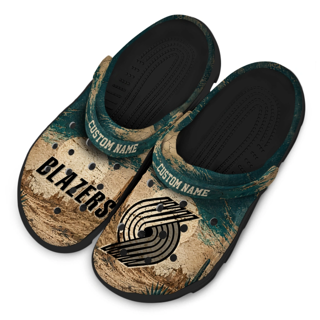 portland-trail-blazers-clog-customized-cracked-landscape-fir-green-beige-latest-model.webp