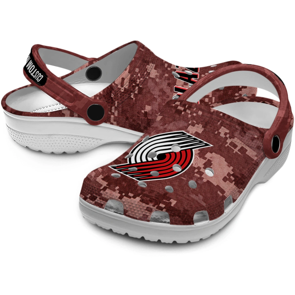 portland-trail-blazers-clog-customized-digital-camo-red-high-quality.webp