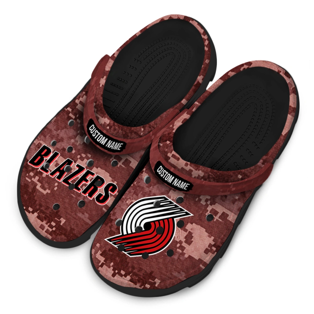 portland-trail-blazers-clog-customized-digital-camo-red-latest-model.webp