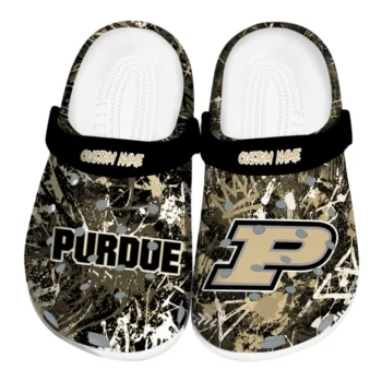 Purdue Boilermakers Clogs - Custom Graffiti Burst Gold Black