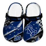 Rice Owls Clogs - Custom Checkered Streaks Navy Blue Black 1 Rice Owls Clogs – Custom Checkered Streaks Navy Blue Black 1