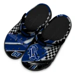 Rice Owls Clogs – Custom Checkered Streaks Navy Blue Black 1