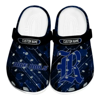 Rice Owls Clogs - Customized Circuit Geometry Navy Blue Black