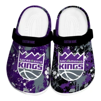 Sacramento Kings Clogs - Custom Splatter Splash Purple Black