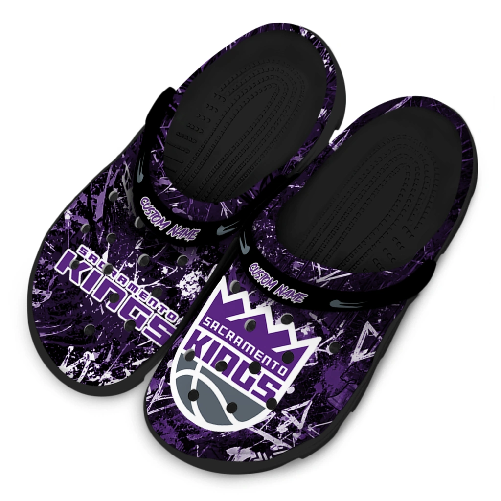 sacramento-kings-clog-customized-graffiti-burst-purple-black-latest-model.webp
