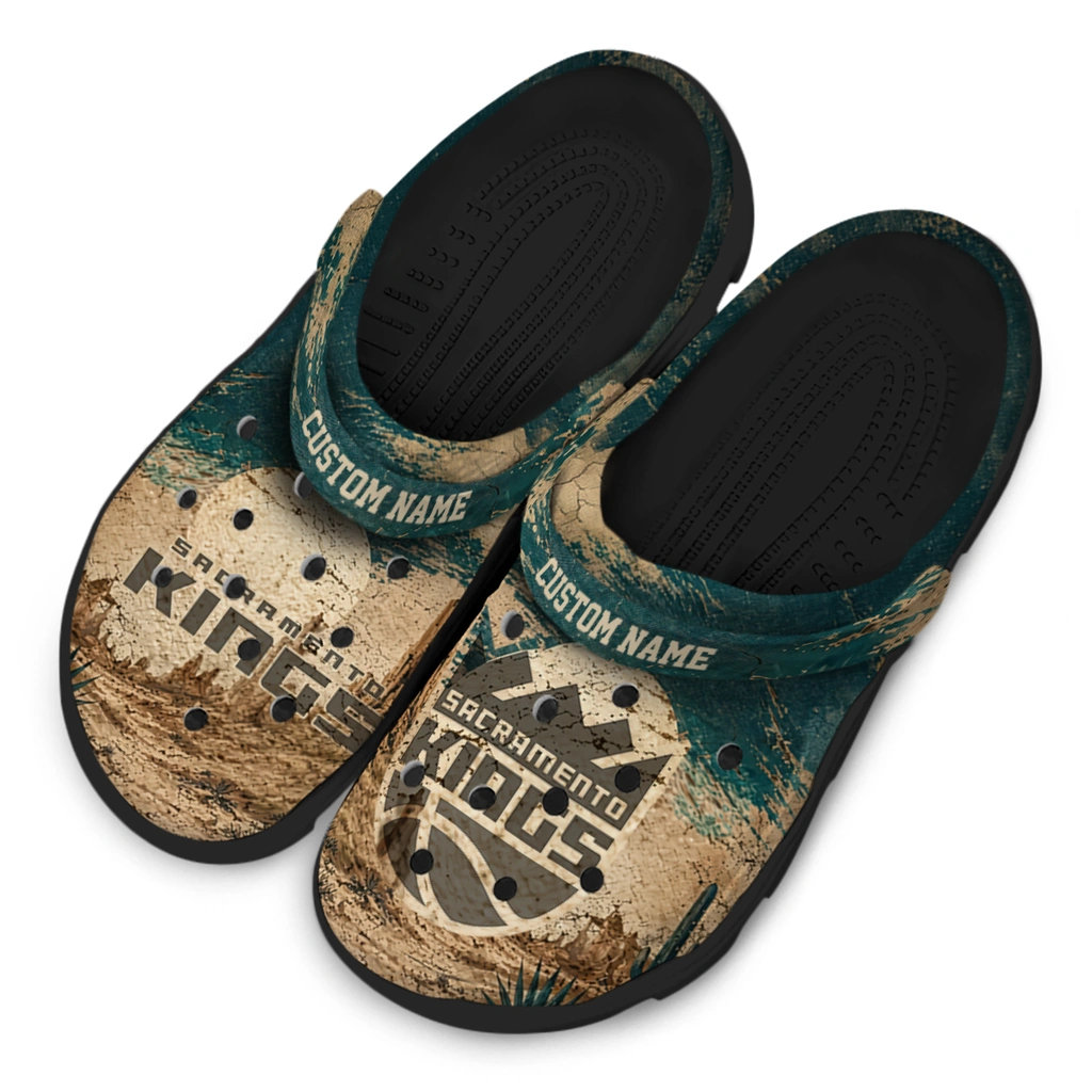 sacramento-kings-clog-personalized-cracked-landscape-fir-green-beige-latest-model.webp