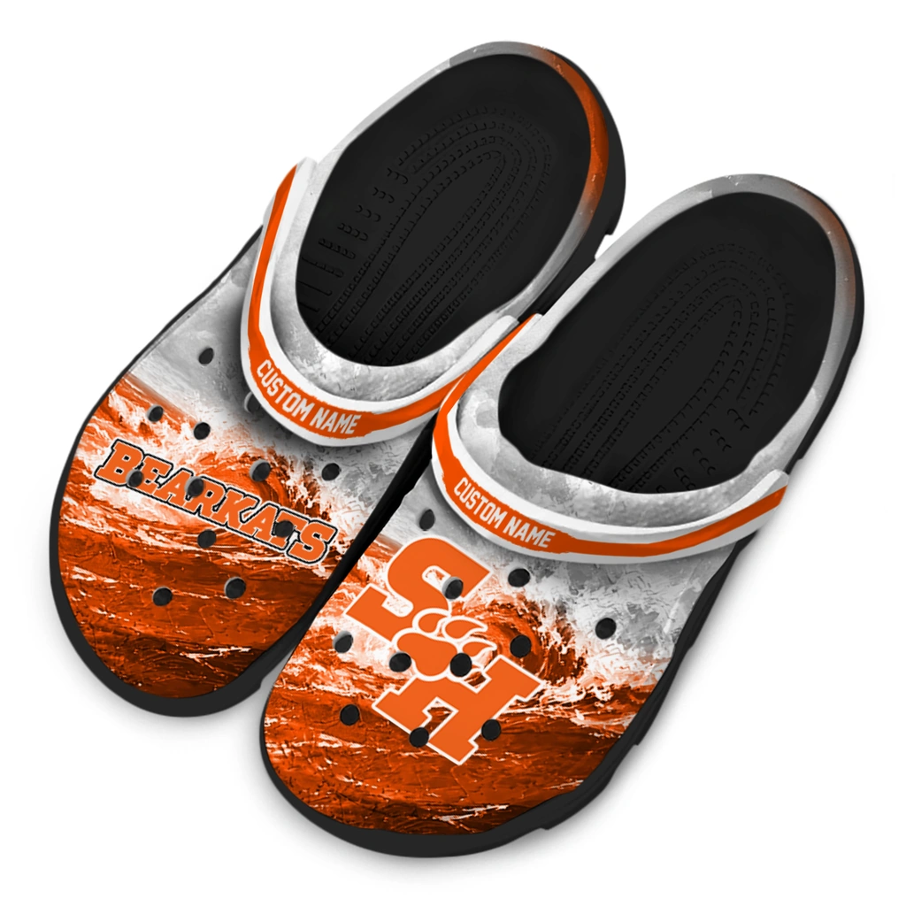 sam-houston-bearkats-clog-customized-wave-swirl-orange-white-latest-model.webp