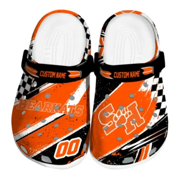 Sam Houston Bearkats Clogs - Personalized Circuit Geometry Orange Black