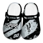 San Antonio Spurs Clogs - Custom Circuit Geometry Silver Black 1 San Antonio Spurs Clogs – Custom Circuit Geometry Silver Black 1