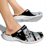 San Antonio Spurs Clogs – Personalized Checkered Streaks Silver Black 1