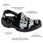 San Antonio Spurs Clogs – Personalized Checkered Streaks Silver Black 1