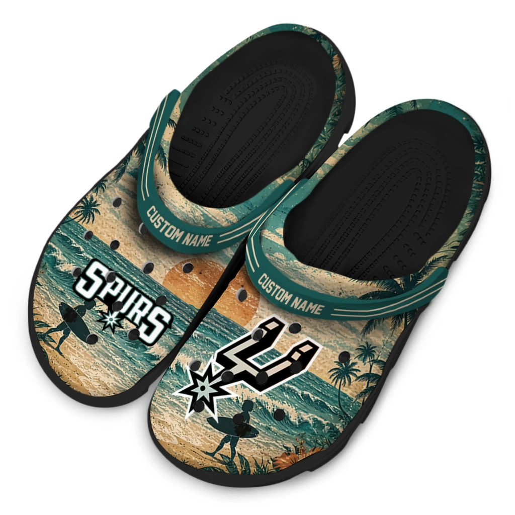san-antonio-spurs-clog-customized-wave-scene-fir-green-latest-model.webp