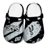San Antonio Spurs Clogs - Personalized Checkered Streaks Silver Black 1 san-antonio-spurs-clog-personalized-checkered-streaks-silver-black-best-selling.webp