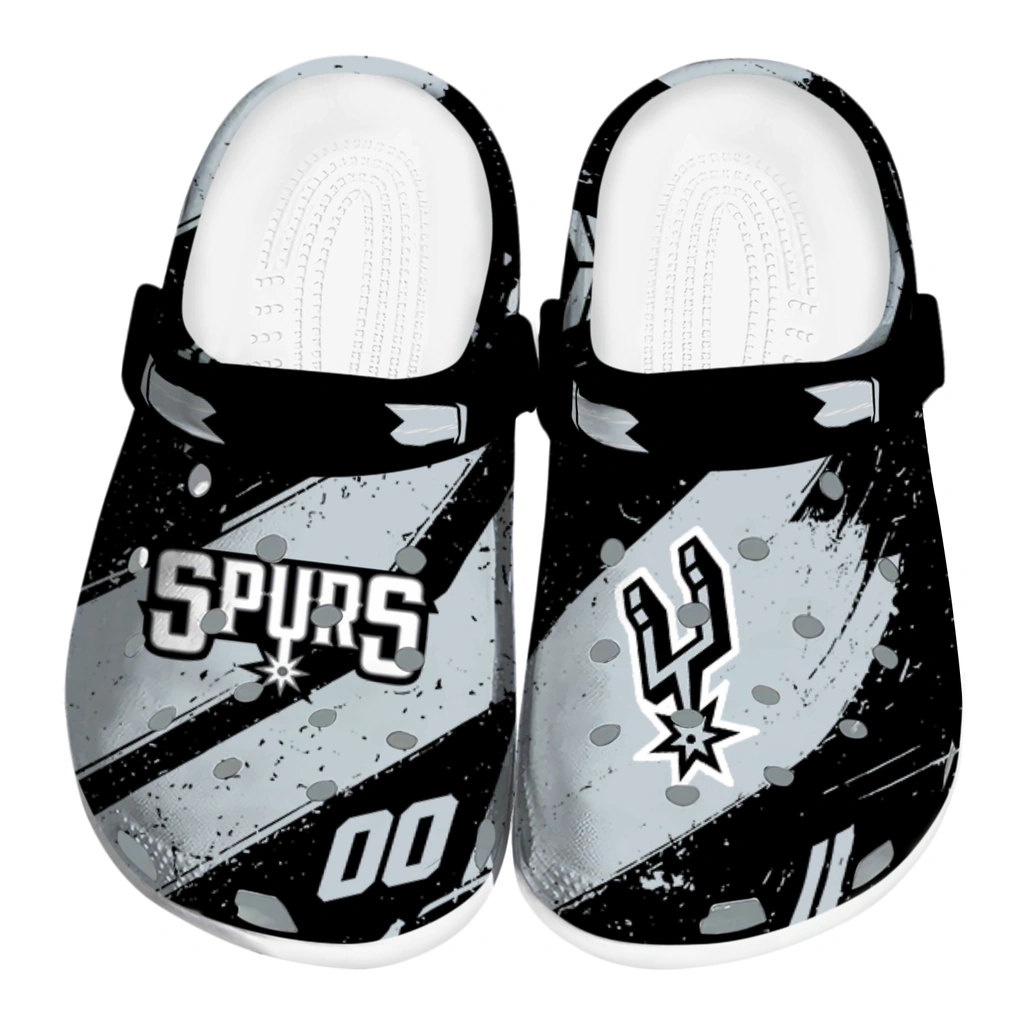 san-antonio-spurs-clog-personalized-checkered-streaks-silver-black-best-selling.webp san antonio spurs clog personalized checkered streaks silver black best selling