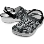 san-antonio-spurs-clog-personalized-graffiti-burst-silver-black-best-selling.webp