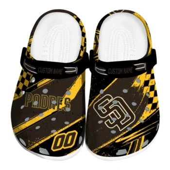 San Diego Padres Clogs - Custom Circuit Geometry Brown Black