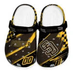 San Diego Padres Clogs - Personalized Checkered Streaks Brown Black 1 San Diego Padres Clogs – Personalized Checkered Streaks Brown Black 1