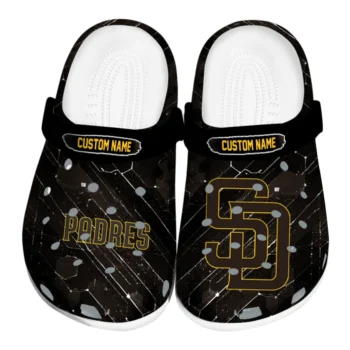 San Diego Padres Clogs - Custom Circuit Geometry Brown Black