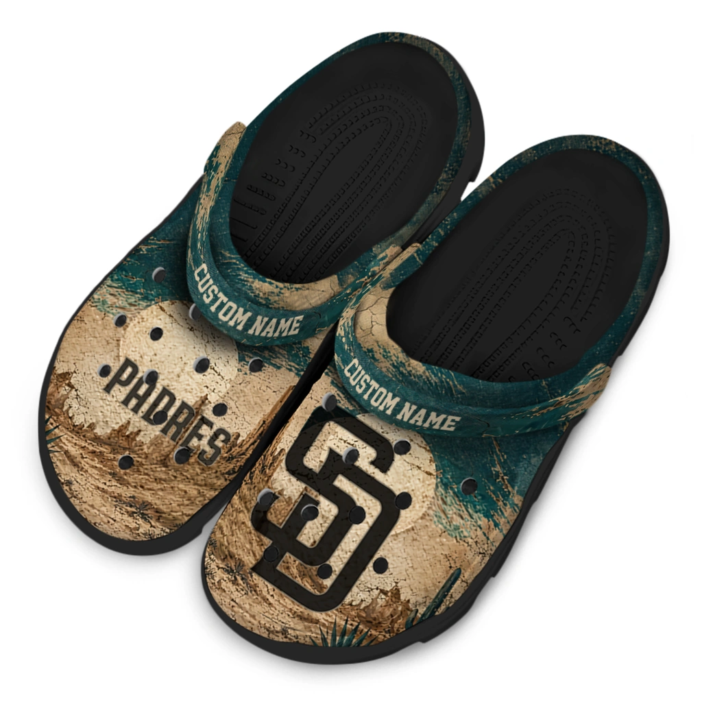 san-diego-padres-clog-custom-cracked-landscape-fir-green-beige-latest-model.webp