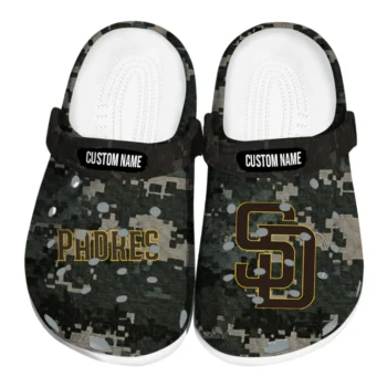 San Diego Padres Clogs - Custom Digital Camo Brown