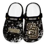 San Diego Padres Clogs - Personalized Graffiti Burst Brown Black 1 san-diego-padres-clog-personalized-graffiti-burst-brown-black-best-selling.webp