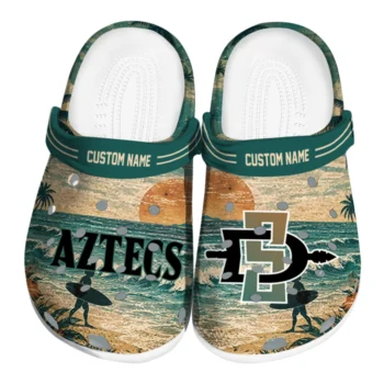 San Diego State Aztecs Clogs - Custom Wave Scene Fir Green