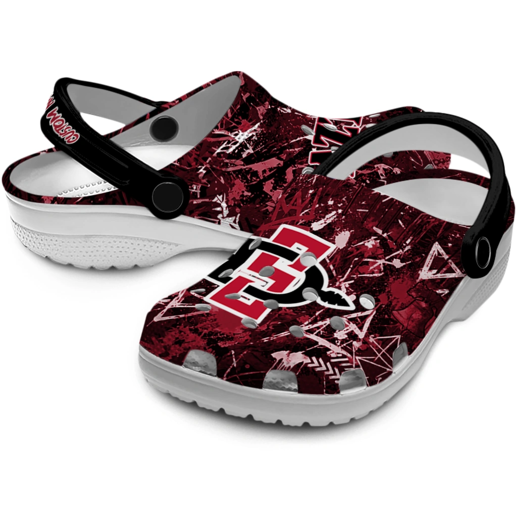 san-diego-state-aztecs-clog-customized-graffiti-burst-red-black-high-quality.webp