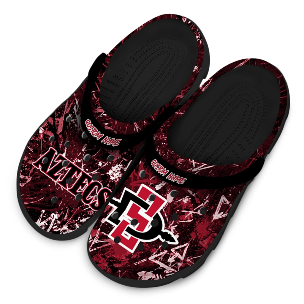 san-diego-state-aztecs-clog-customized-graffiti-burst-red-black-latest-model.webp