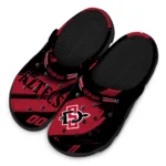 San Diego State Aztecs Clogs – Personalized Circuit Geometry Red Black 1