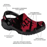 San Diego State Aztecs Clogs – Customized Checkered Streaks Red Black 1
