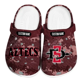 San Diego State Aztecs Clogs - Personalized Digital Camo Red