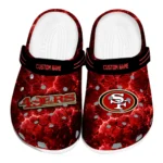 San Francisco 49ers Clogs - Custom Cracked Energy Red Black 1 san-francisco-49ers-clog-custom-cracked-energy-red-black-best-selling.webp