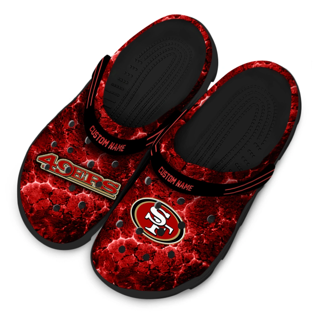 san-francisco-49ers-clog-custom-cracked-energy-red-black-latest-model.webp