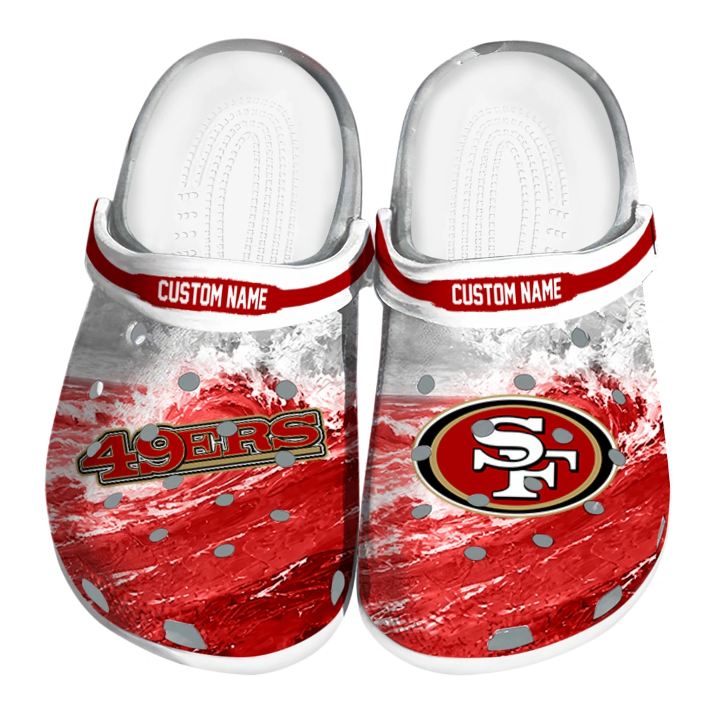san-francisco-49ers-clog-customized-wave-swirl-red-white-best-selling.webp san francisco 49ers clog customized wave swirl red white best selling