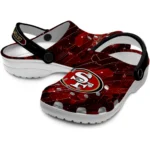 san-francisco-49ers-clog-personalized-circuit-geometry-red-black-best-selling.webp