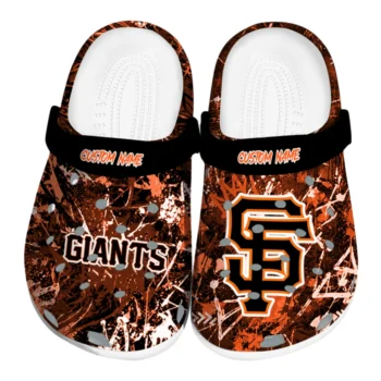 San Francisco Giants Clogs - Custom Graffiti Burst Orange Black
