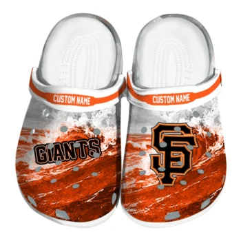 San Francisco Giants Clogs - Custom Wave Swirl Orange White