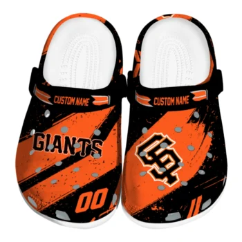 San Francisco Giants Clogs - Custom Checkered Streaks Orange Black