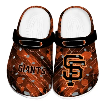 San Francisco Giants Clogs - Customized Circuit Geometry Orange Black
