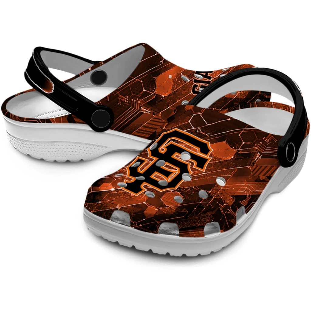 san-francisco-giants-clog-customized-circuit-geometry-orange-black-high-quality.webp