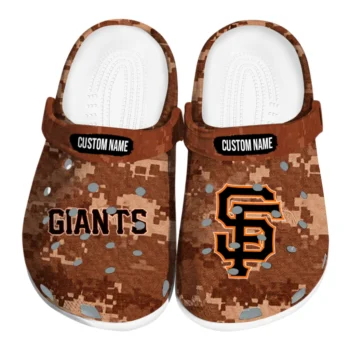 San Francisco Giants Clogs - Customized Digital Camo Orange