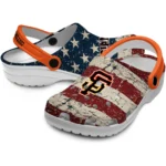 san-francisco-giants-clog-customized-distressed-stripes-orange-red-blue-best-selling.webp