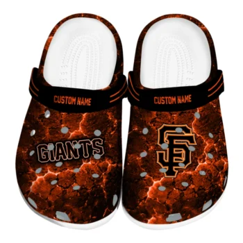 San Francisco Giants Clogs - Personalized Cracked Energy Orange Black