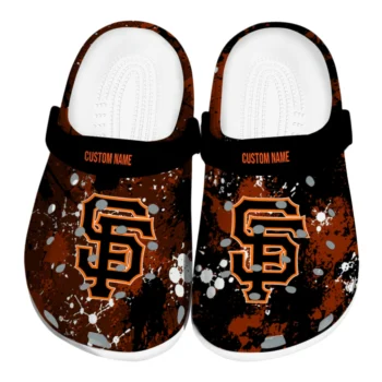 San Francisco Giants Clogs - Personalized Splatter Splash Orange Black