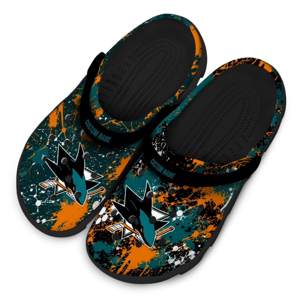 san-jose-sharks-clog-customized-splatter-splash-teal-black-latest-model.webp