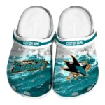 San Jose Sharks Clogs - Personalized Wave Swirl Teal White 1 san-jose-sharks-clog-personalized-wave-swirl-teal-white-best-selling.webp