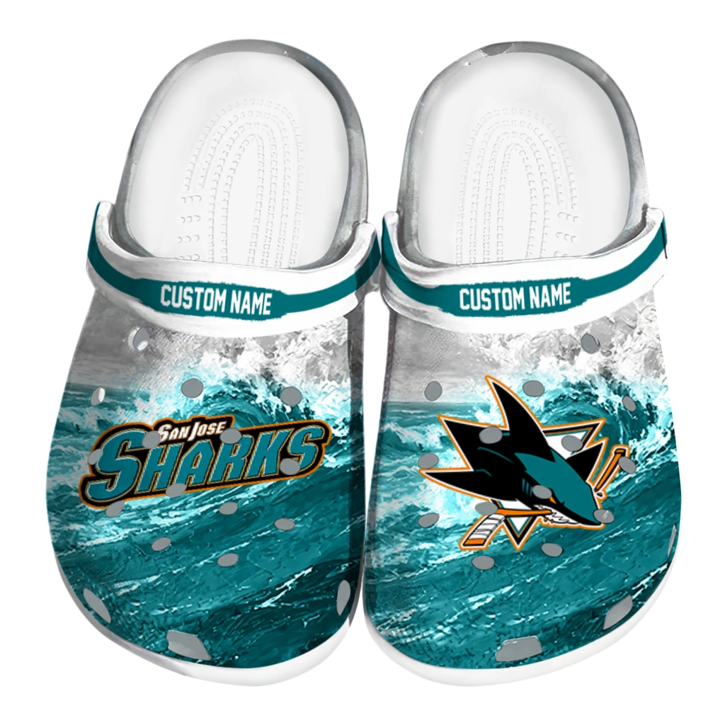 san-jose-sharks-clog-personalized-wave-swirl-teal-white-best-selling.webp san jose sharks clog personalized wave swirl teal white best selling