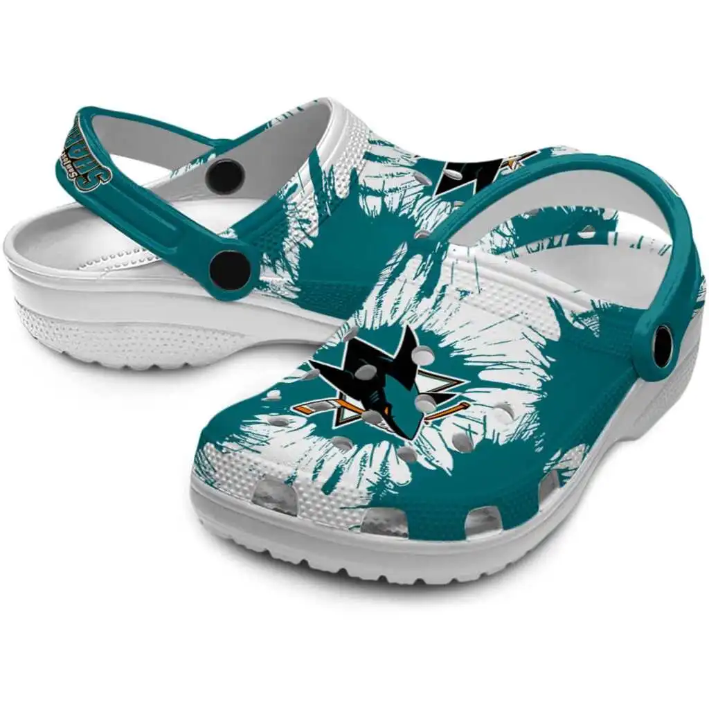 San Jose Sharks Clogs Splatter Graphics High Quality San Jose Sharks Clogs Splatter Graphics High Quality