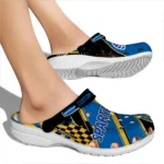 San Jose State Spartans Clogs – Custom Checkered Streaks Blue Black 1